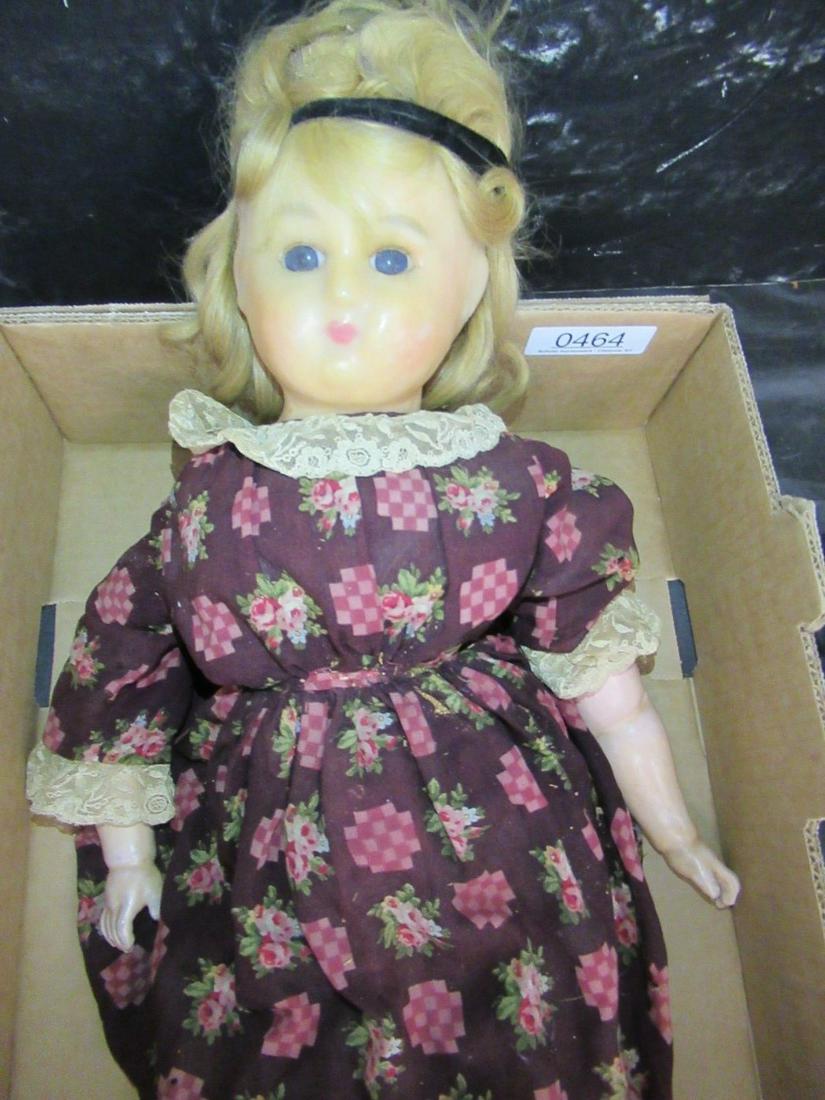 Wax Head Doll with Cloth Body: Wax Head Doll with Cloth Body, Victorian Boots, Approx. 30"
