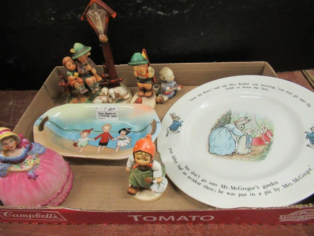 Lot incl. Goebel and Hummel Figures: Lot incl. Goebel and Hummel Figures, Royal Beyreuth Dish with Children, Etc