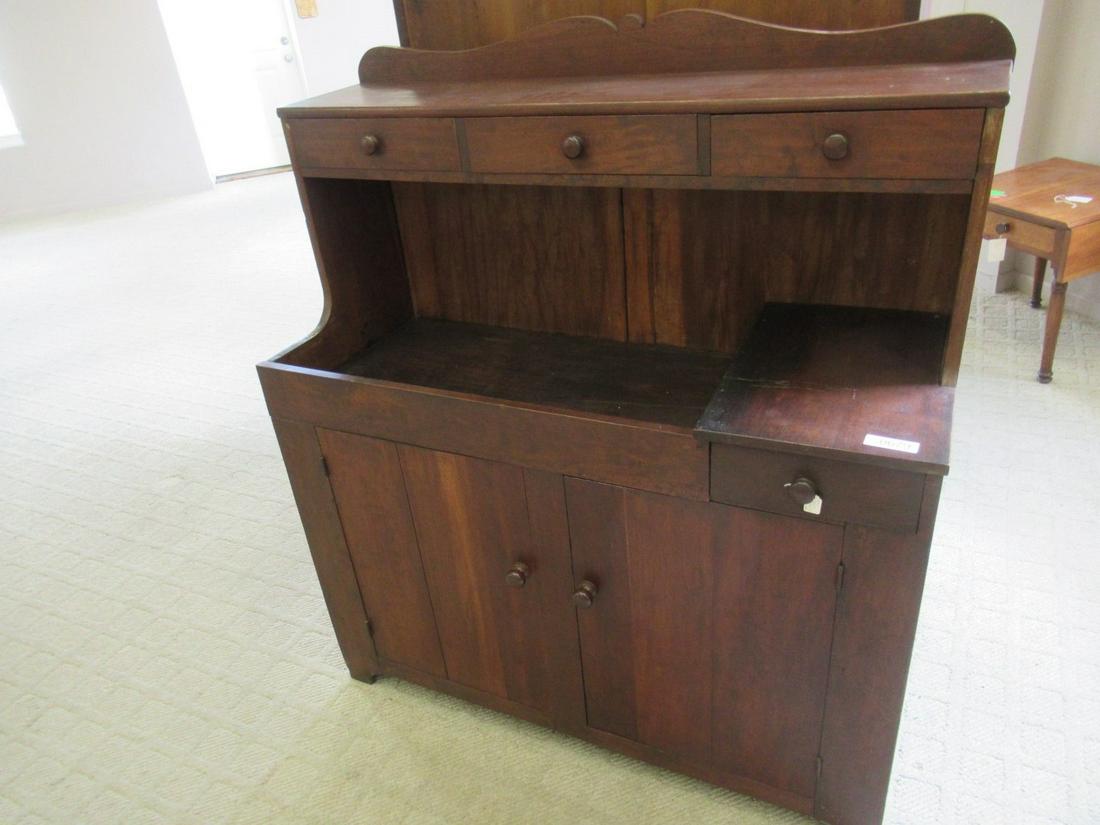 Pine Dry Sink: Pine Dry Sink, Approx. 47"l x 20"d x 53"h at center crest