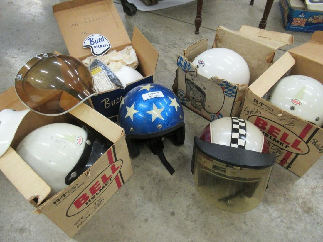 Group of Motorcycle Helmets, incl Bell and Buco: Group of Motorcycle Helmets, incl Bell and Buco