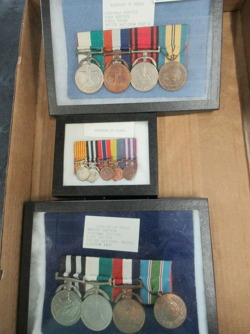 3 Trays of Military Medals from Nepal: 3 Trays of Military Medals from Nepal