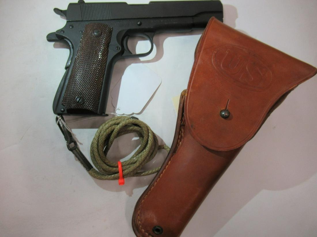 WWII Ithaca M1911 A1 #1238303 Pistol: Ithaca M1911 A1 US Army Pistol 45ACP #1238303 with Holster and Lanyard WWII, Manufactured 1943