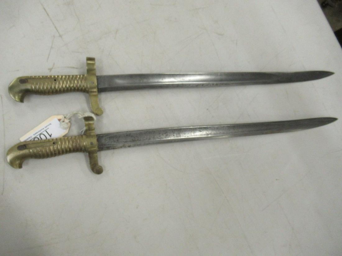 2 US Model 1861 (Zouave) Sword Bayonets: 2 US Model 1861 (Zouave) Sword Bayonets