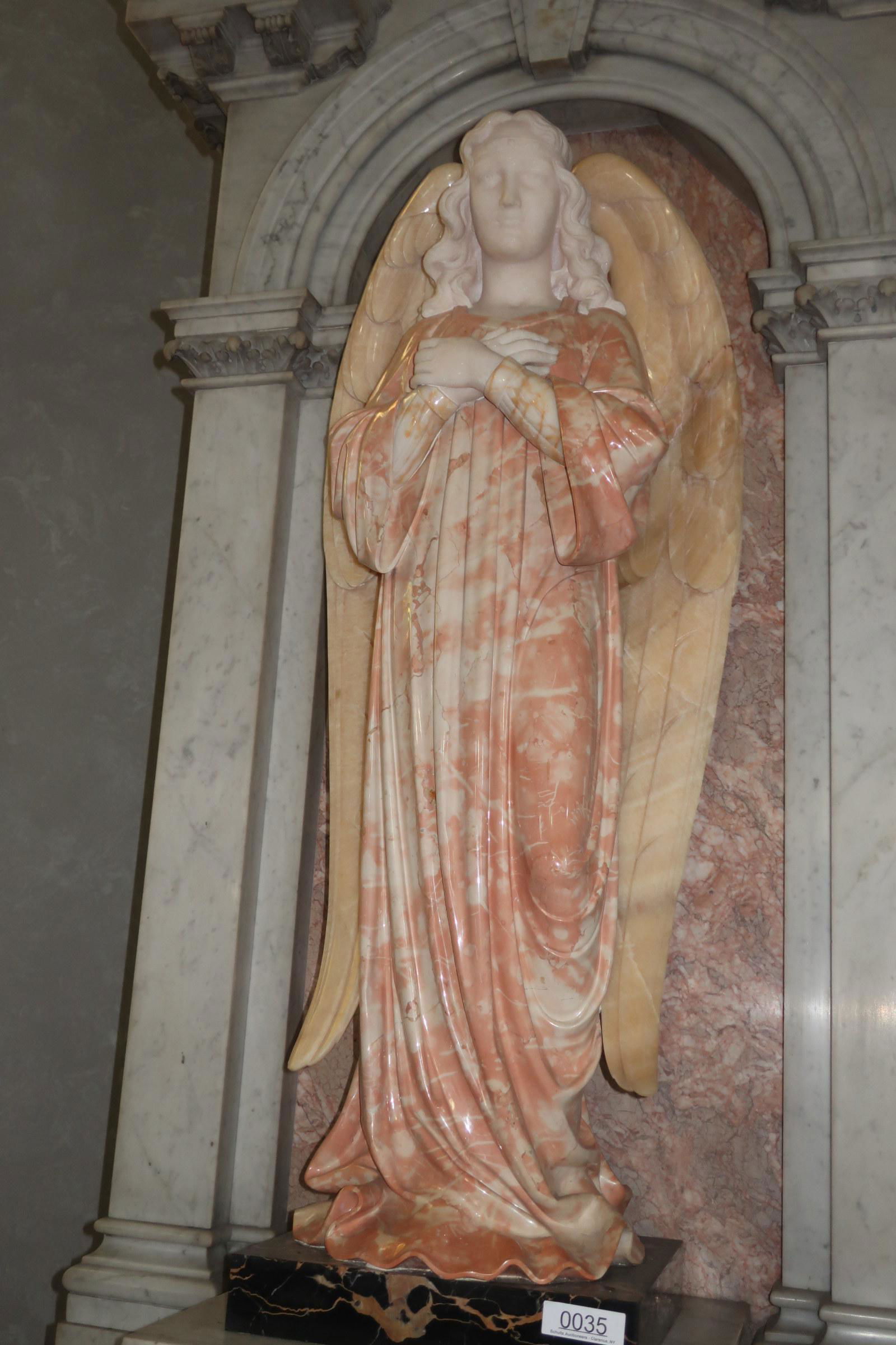 Carved Multicolor Marble Standing Angel (1 of 5)