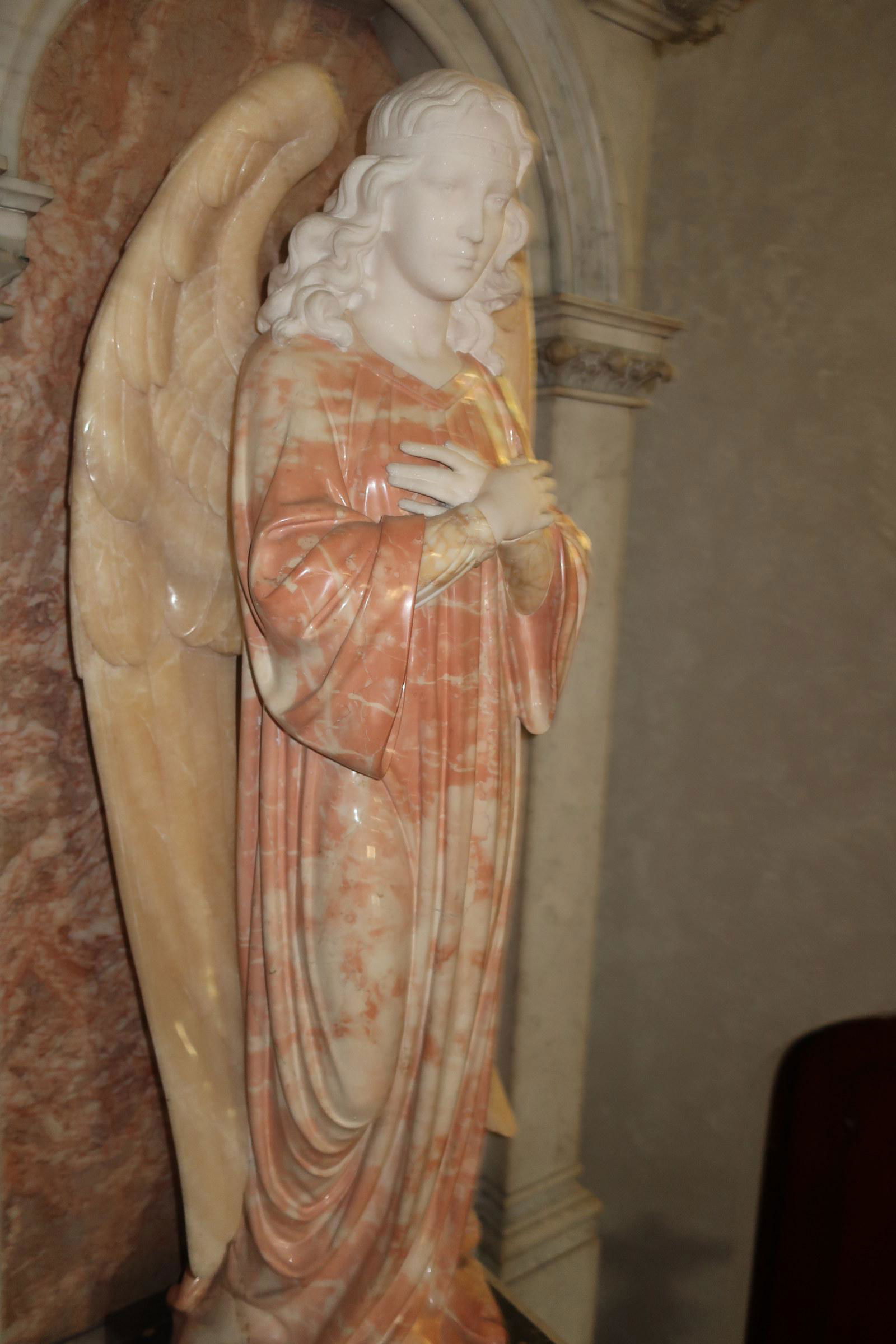 Carved Multicolor Marble Standing Angel (1 of 6)