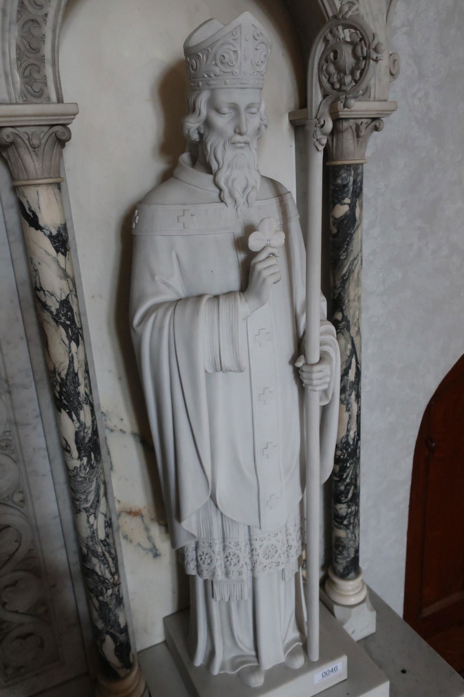 Carved Marble Statue of St. Patrick by Daprato (1 of 5)