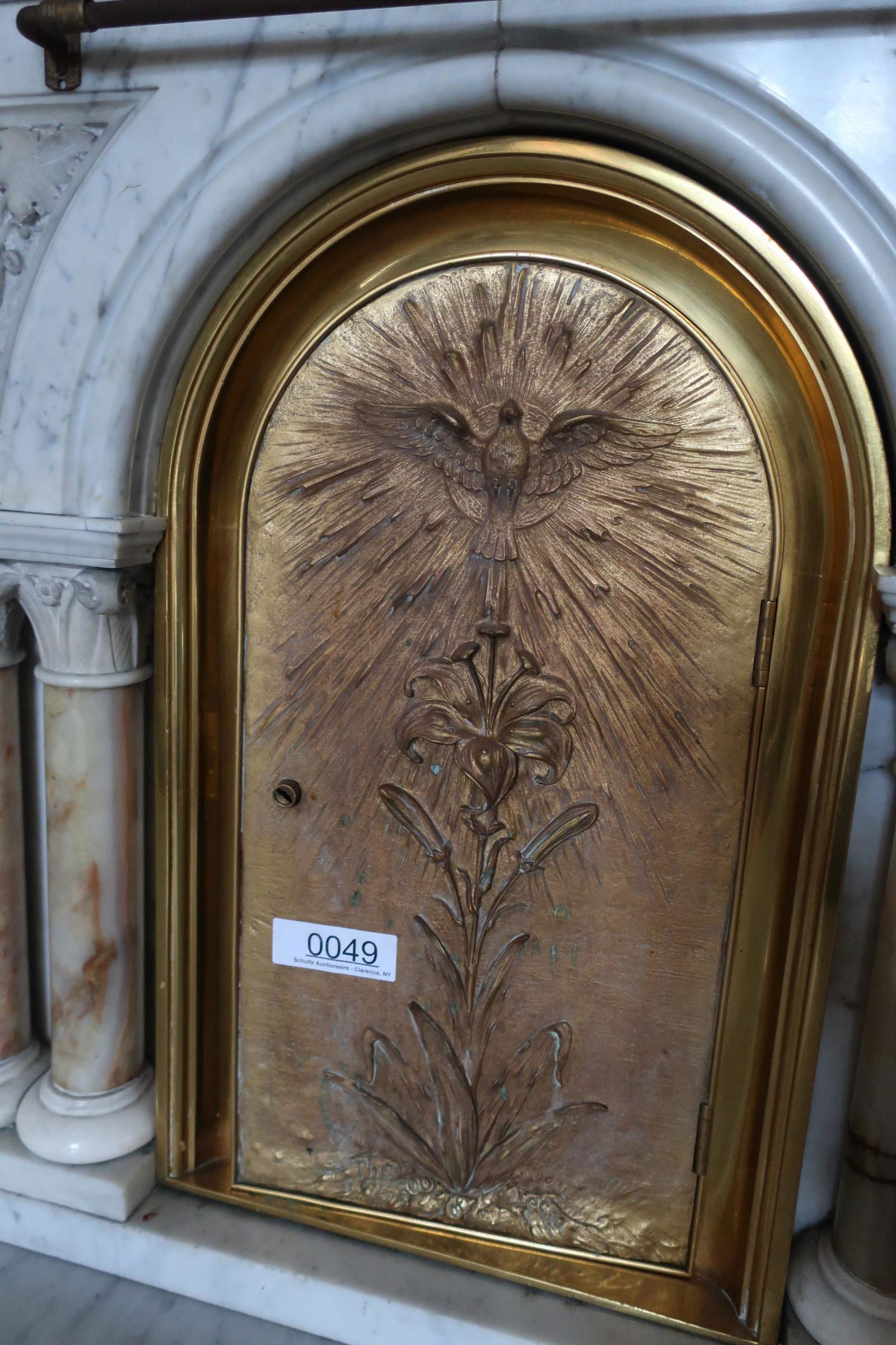 Bronze Tabernacle with Easter Lily and Bird (1 of 4)