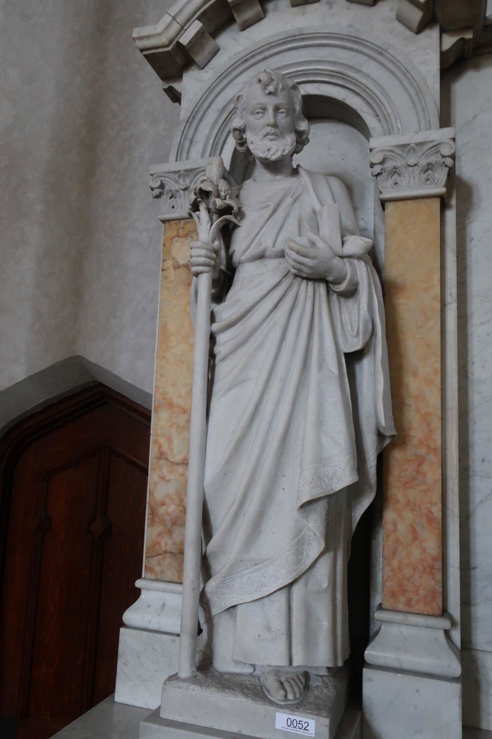 Carved Marble Statue St Joseph (1 of 4)