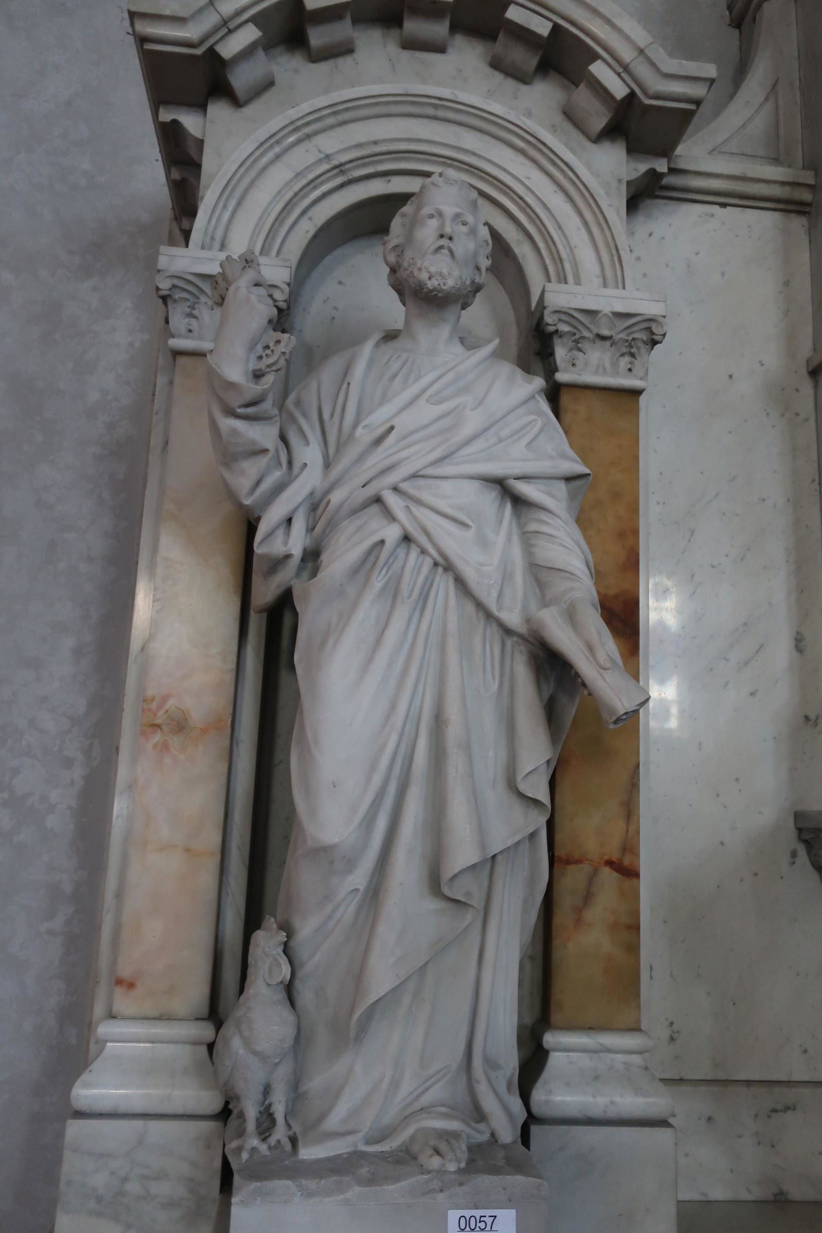 Carved Marble Statue St Peter (1 of 4)