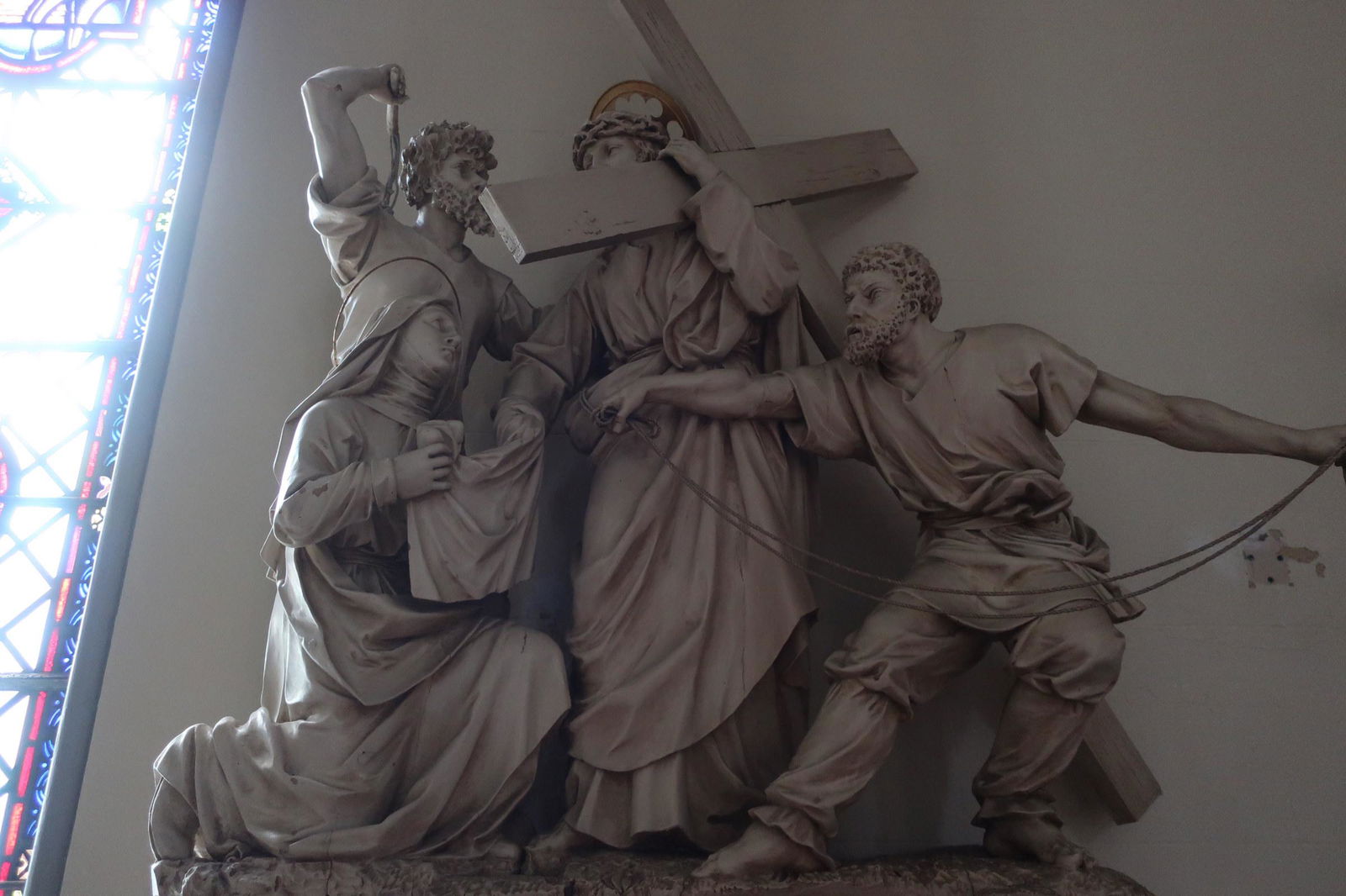 Early Carved Wood Station of the Cross (1 of 3)