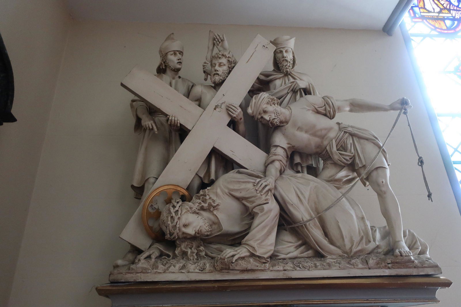 Early Carved Wood Station of the Cross (1 of 3)