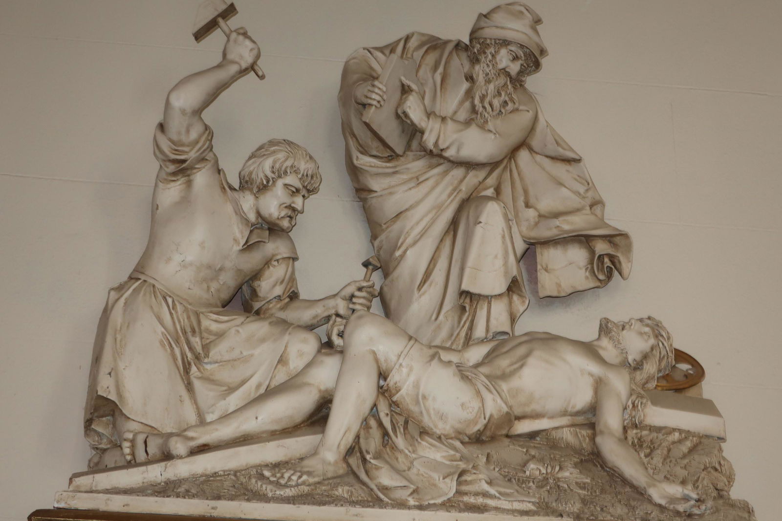 Early Carved Wood Station of the Cross (1 of 3)