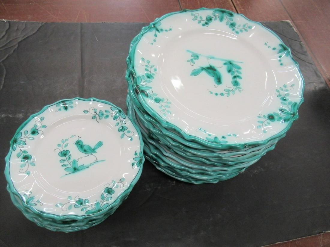 Italian Plates Hand Decorated w/ Birds + Flowers (1 of 2)