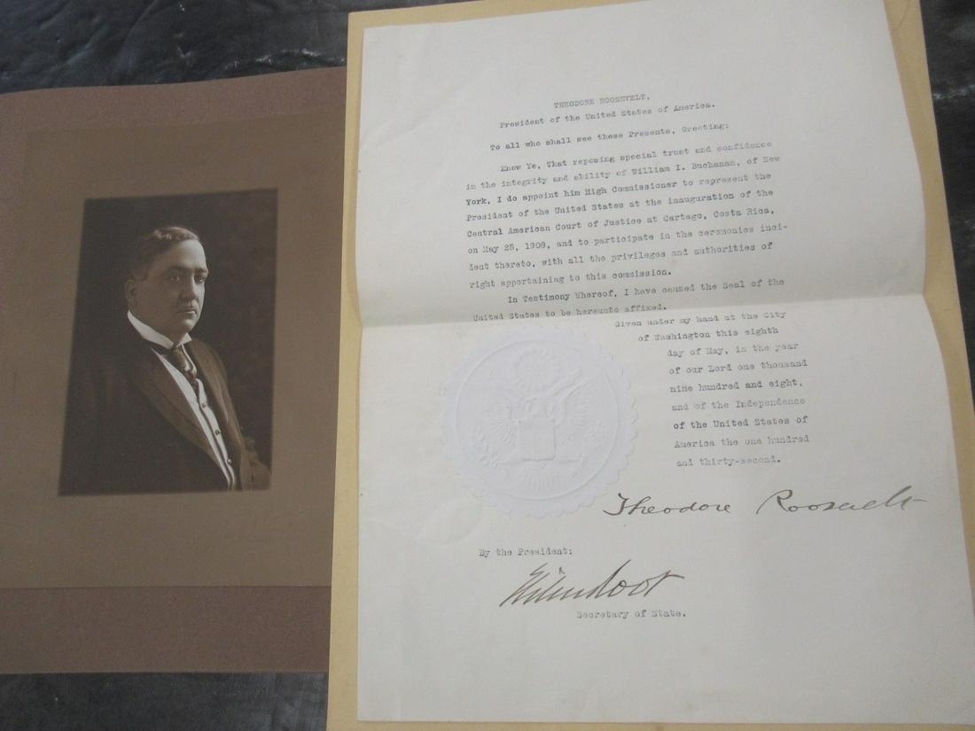 Signed Document by Theodore Roosevelt 1908 (1 of 2)