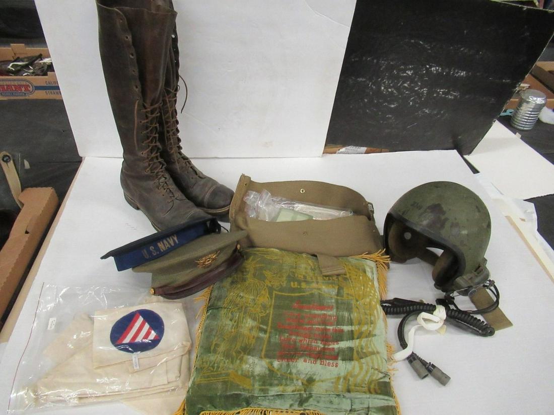 Flight Helmet, Navy Hat, ROTC Hat Etc (1 of 5)