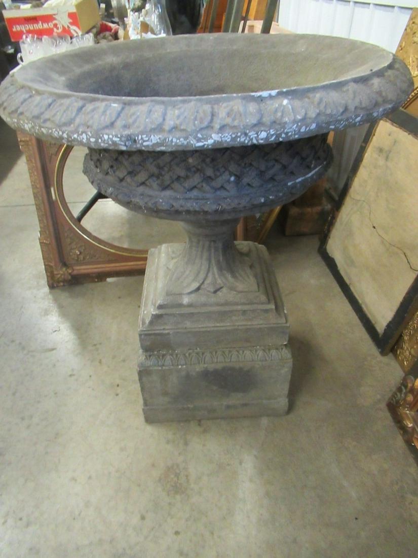 Large Stone Planter w/ Base (1 of 4)