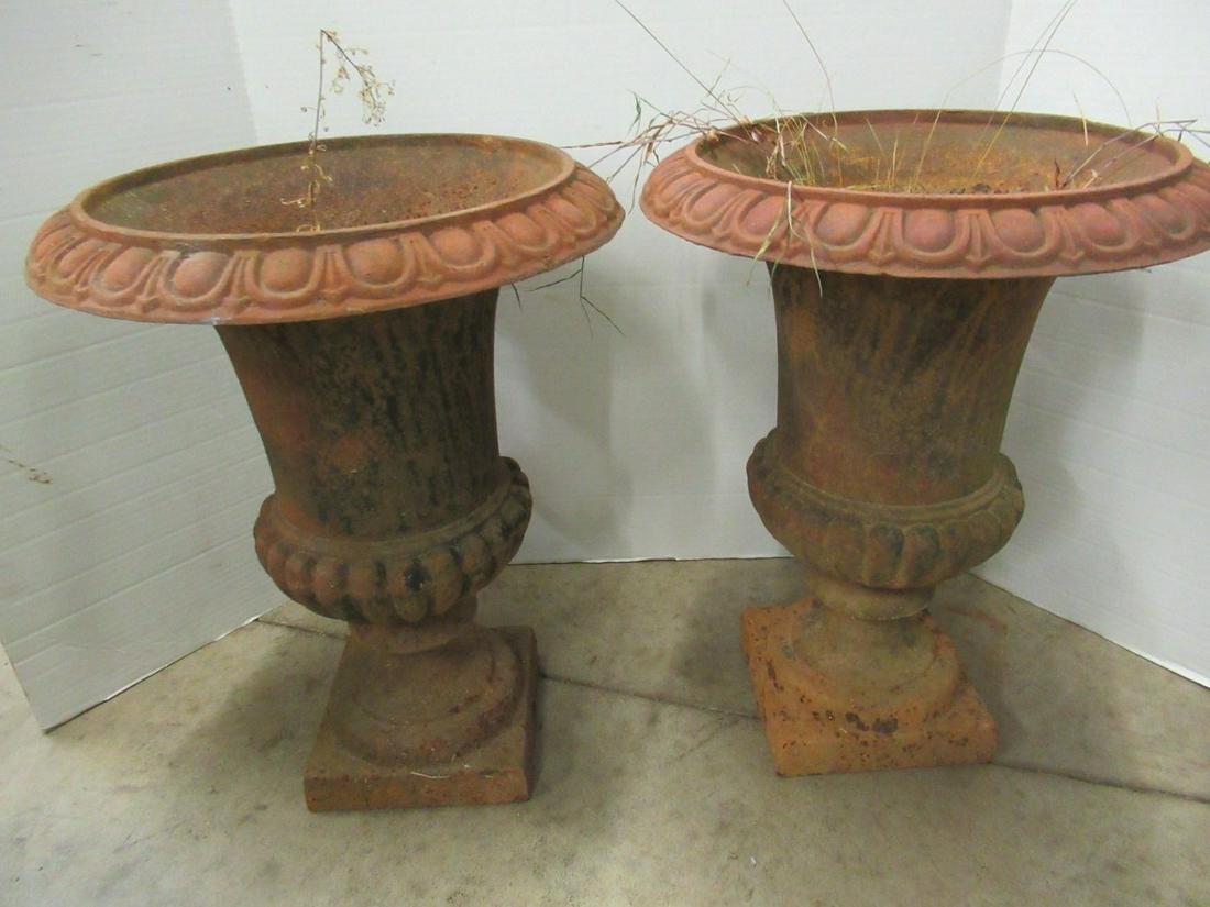 Pair Cast Iron Planters (1 of 1)