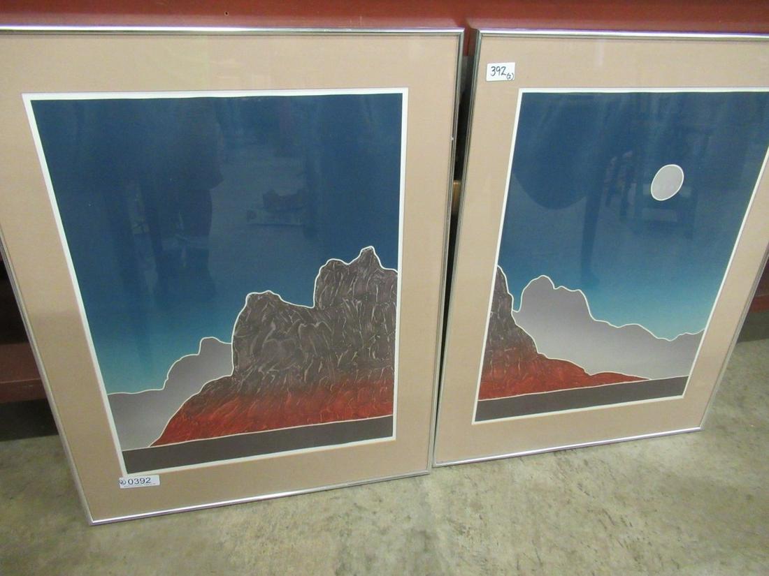 Peter Keefer Pair of Collagraph Etchings (1 of 3)