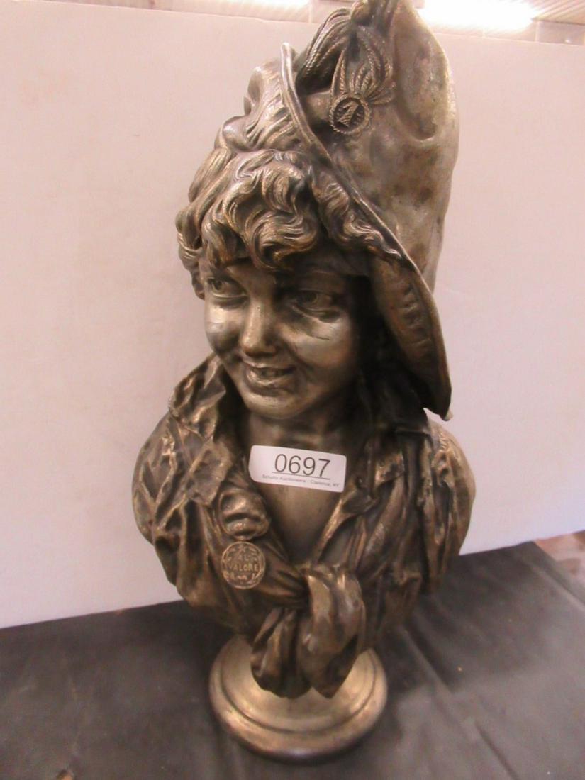 Silver Finish Metal Boy Sculpture (1 of 2)