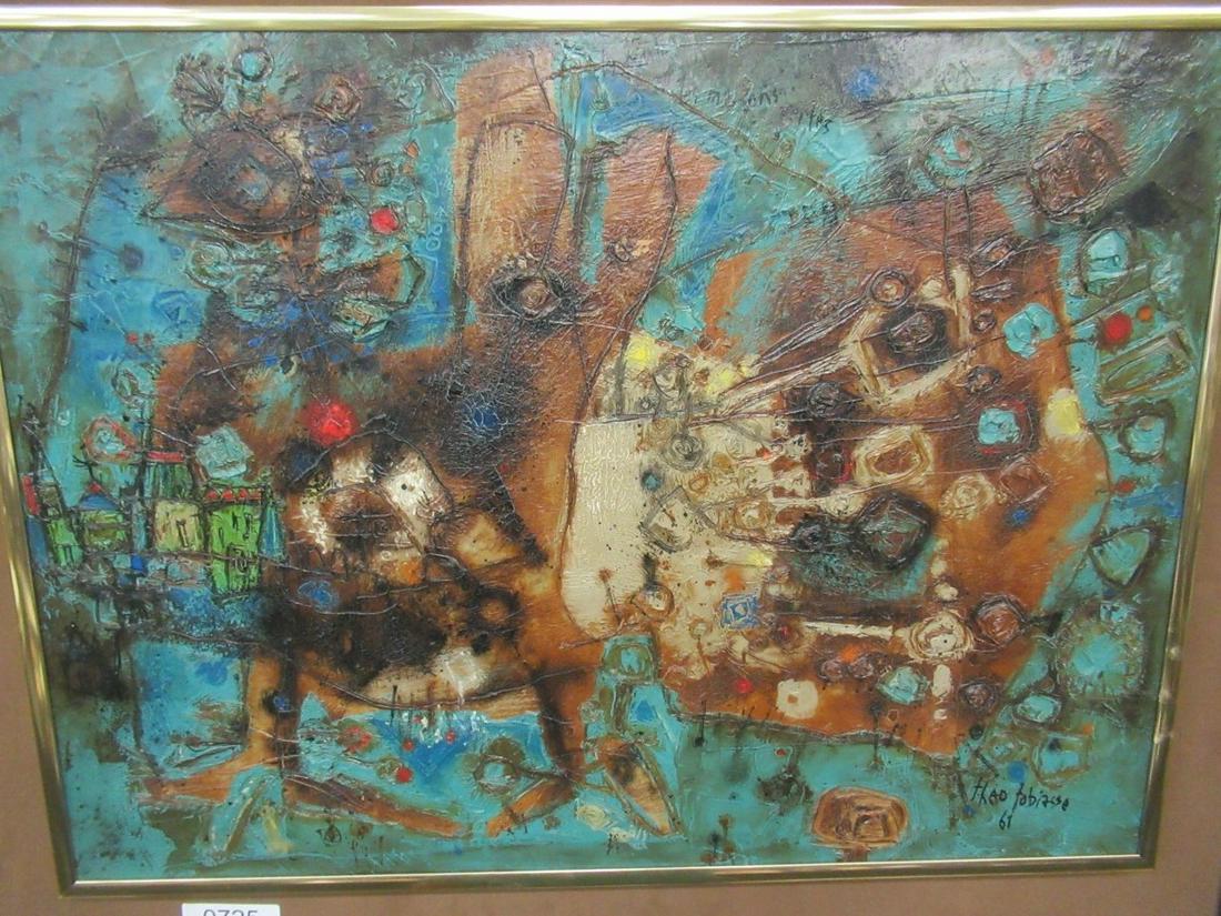 Theo Tobiasse 1961 Acrylic on Canvas (1 of 5)