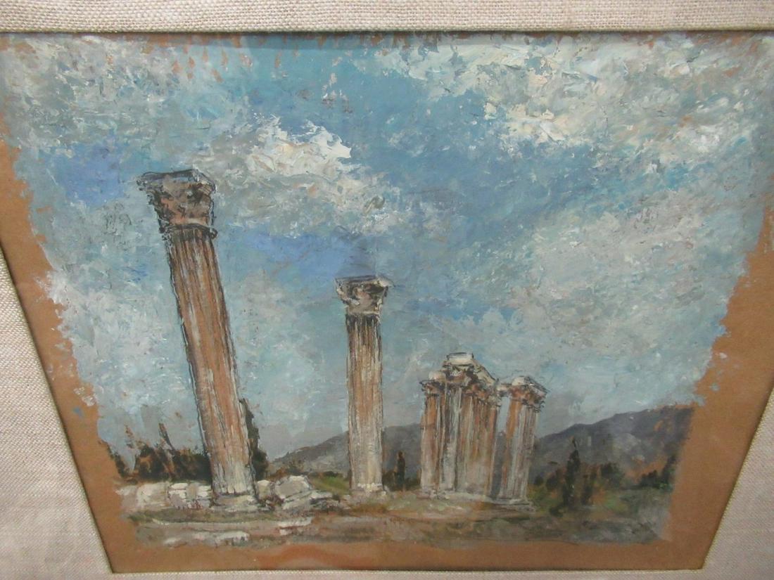 Framed Pastel Titled "Columns", Signed R Hoffman: Framed Pastel Titled "Columns", Signed R. Hoffman (Ruth Hoffman), Approx. 20" x 18.5"