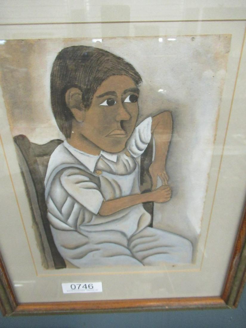 Folk Art Watercolor on Paper (1 of 3)