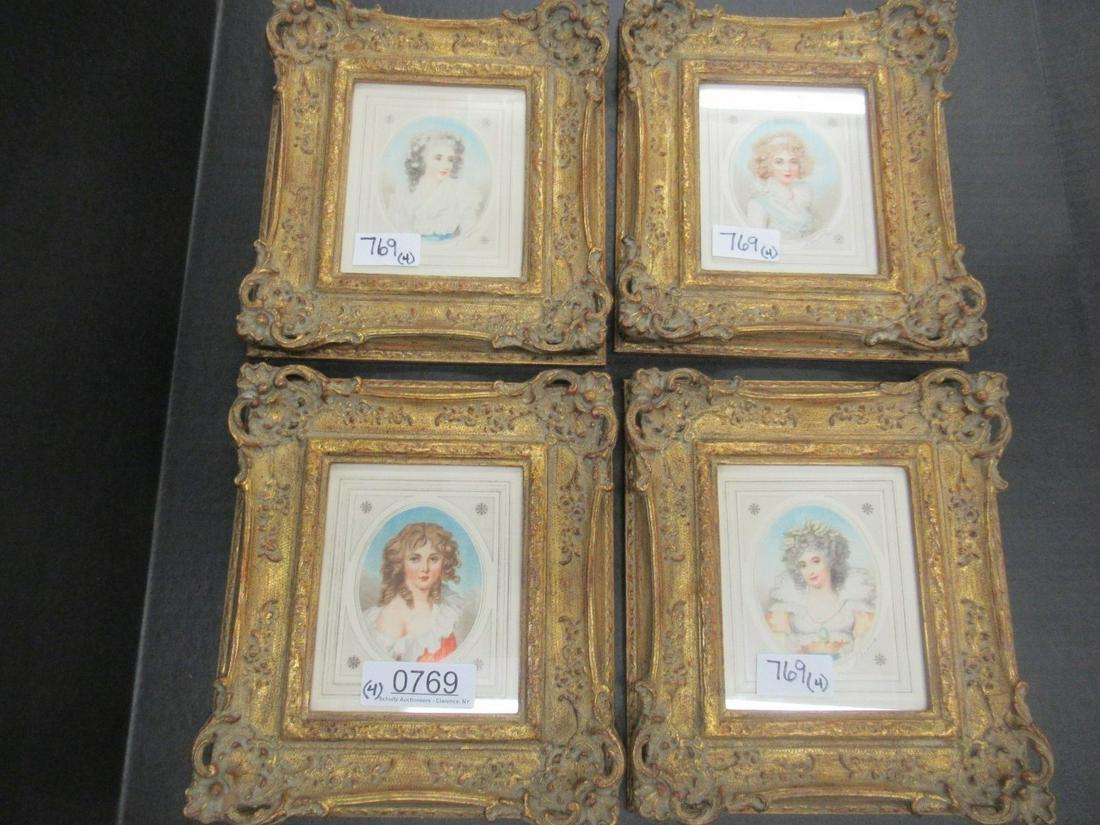 Set of 4 Original Portrait Stipple Engravings (1 of 3)