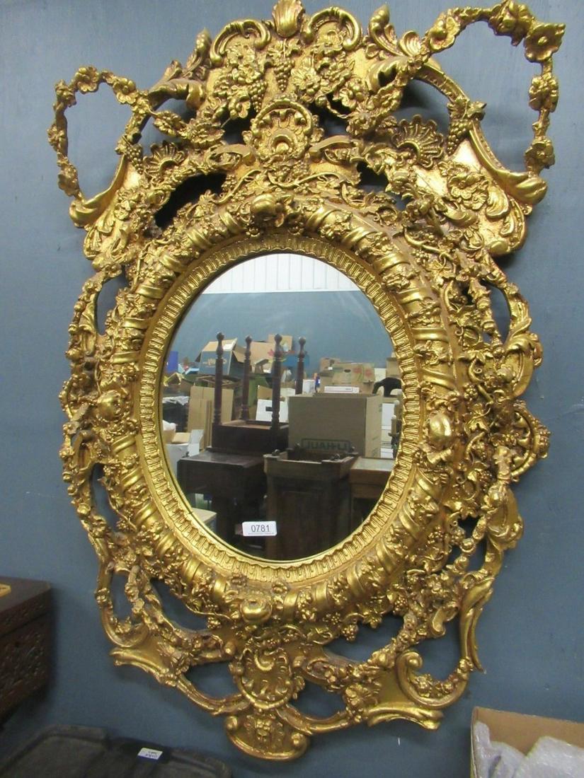 Very Ornate Gold Gilt Mirror (1 of 2)