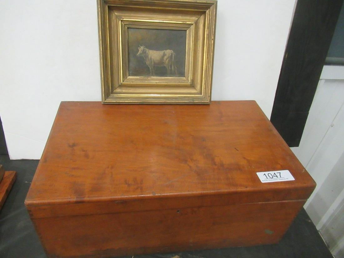 O/C Painting of Cow and Walnut Box (1 of 3)