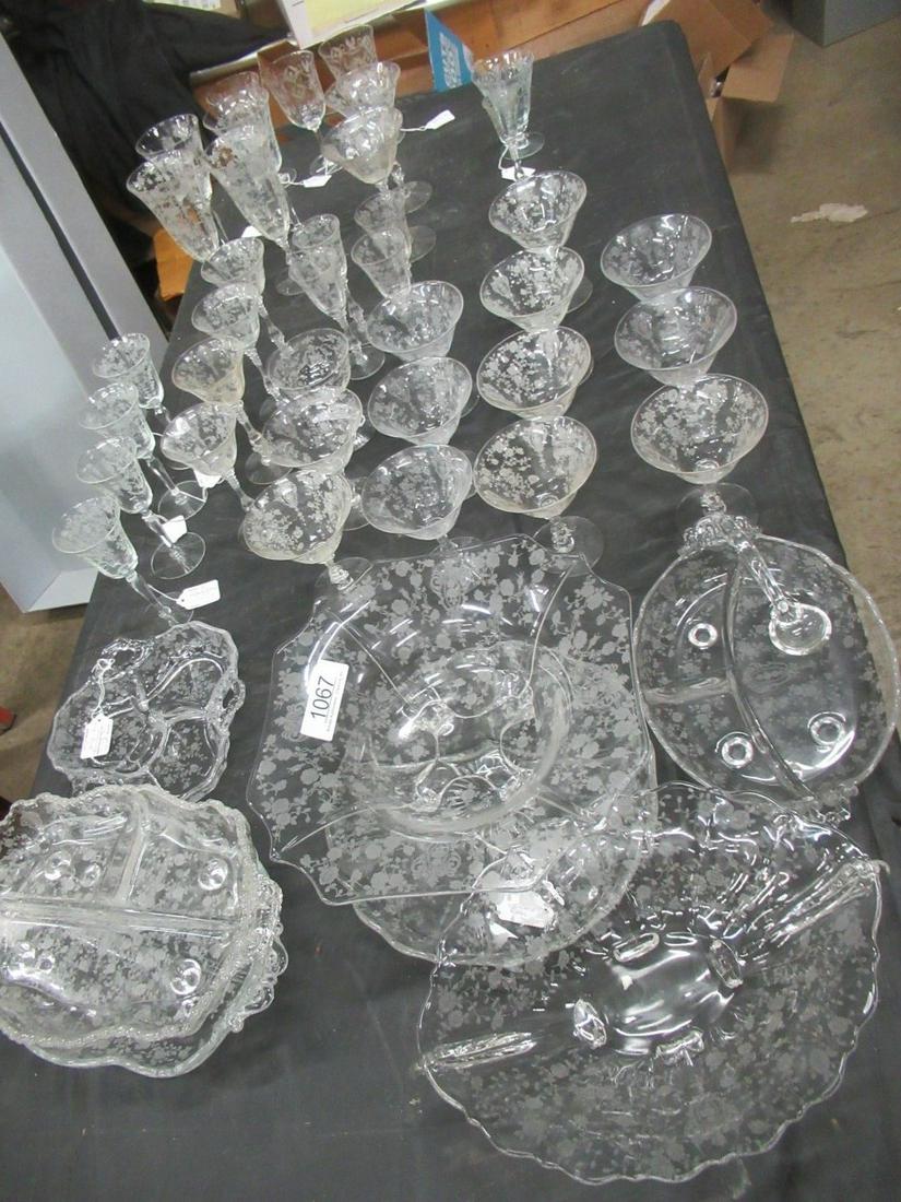 Large Group of Cambridge Rosepoint Glassware (1 of 2)