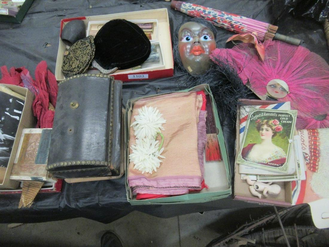 Group of Early Fans, Purses, Costumes, Etc (1 of 3)