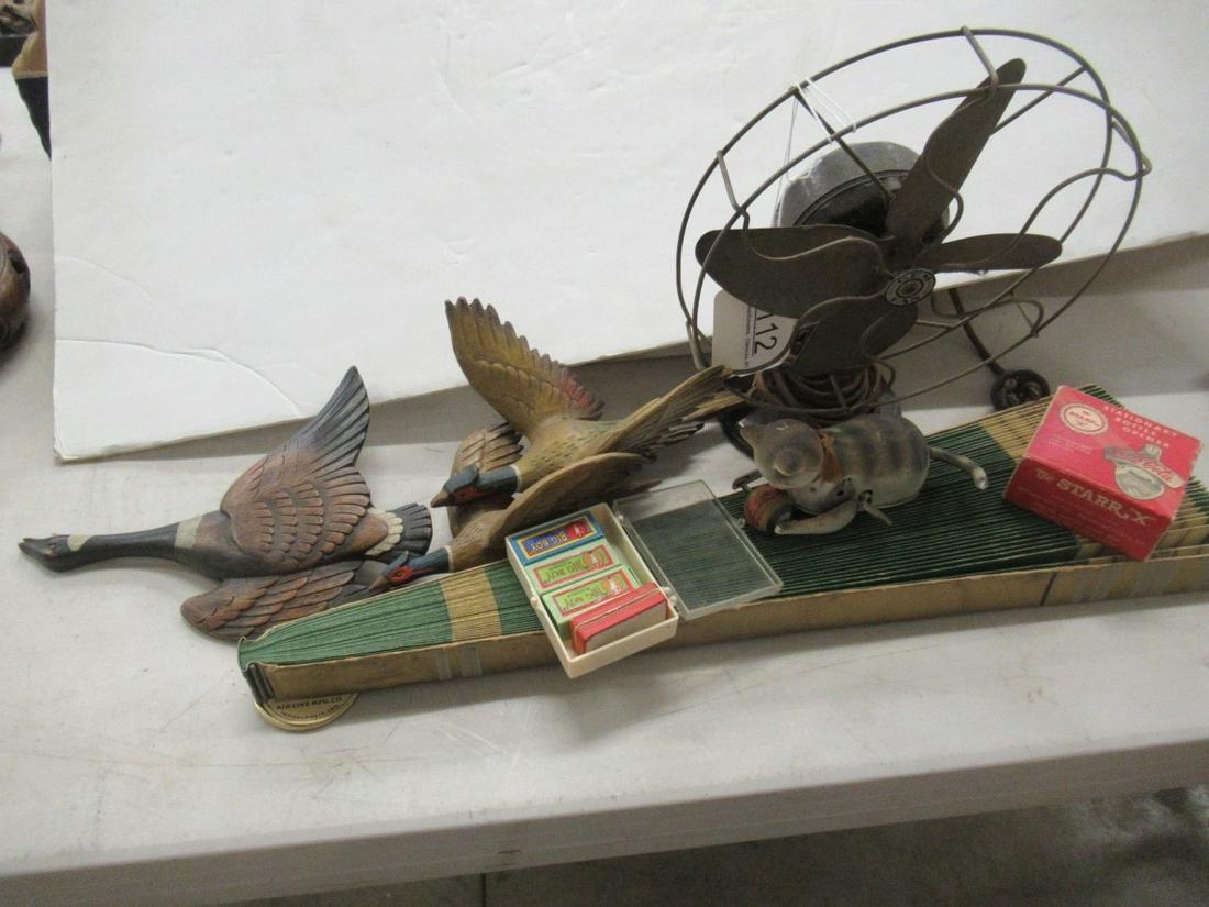 Small Gem Fan, Carved Birds, Whistle, Etc (1 of 2)