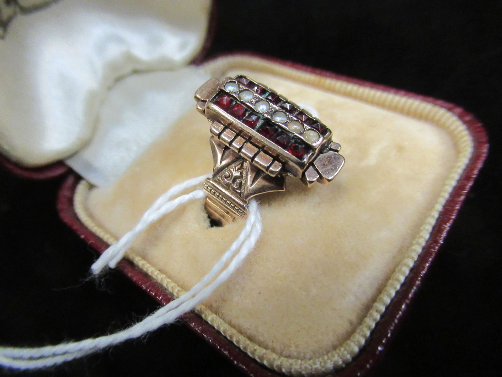 10k Gold Victorian Ring with Garnet and Pearls (1 of 2)