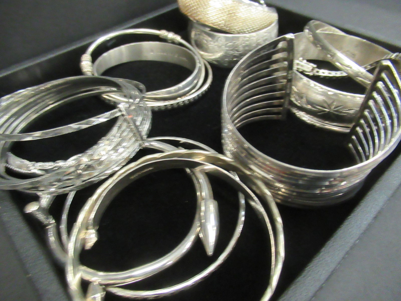 Group of Silver and Other Bangle Bracelets (1 of 2)