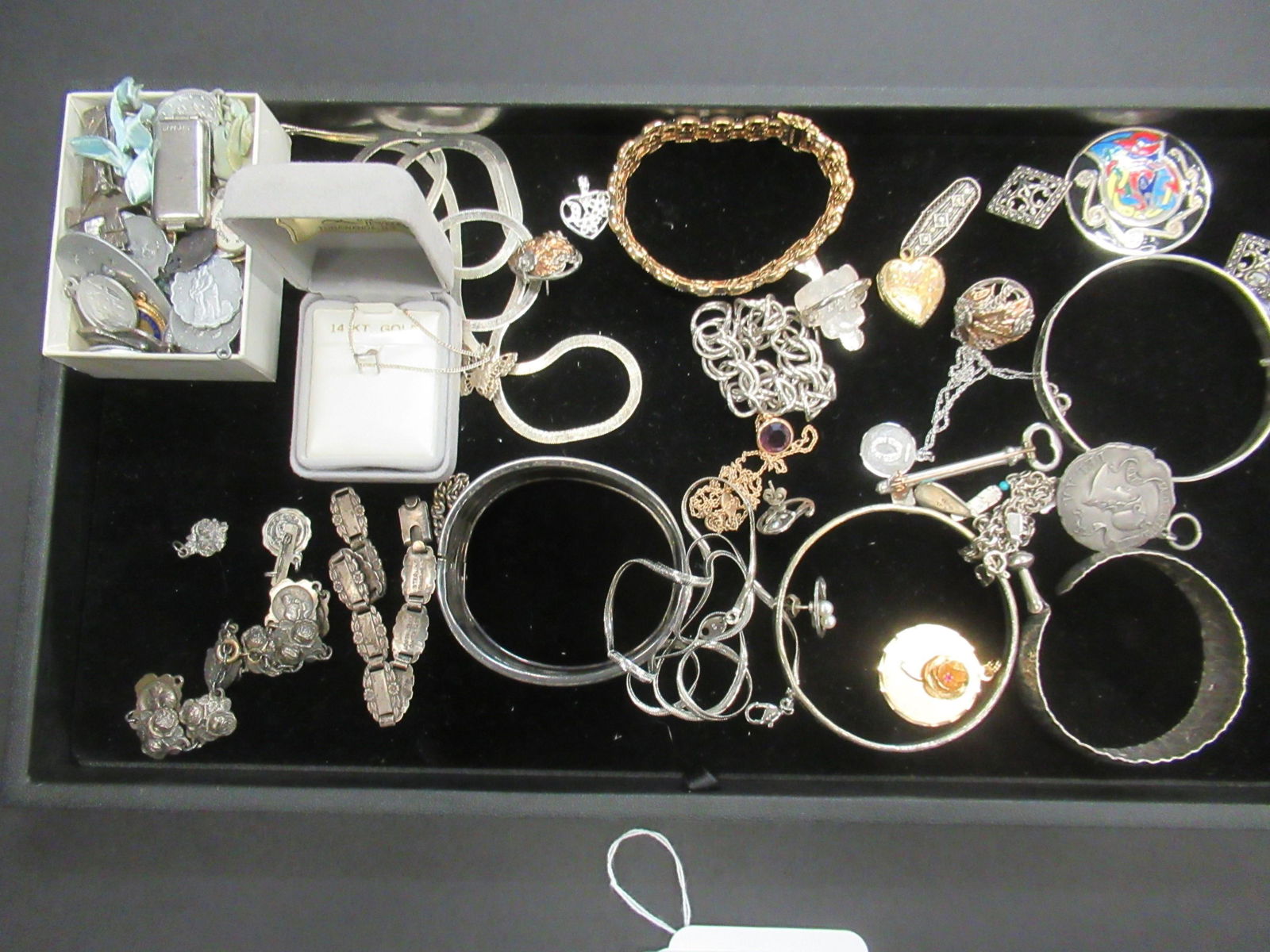 Tray of Silver and Misc Costume Jewelry (1 of 3)