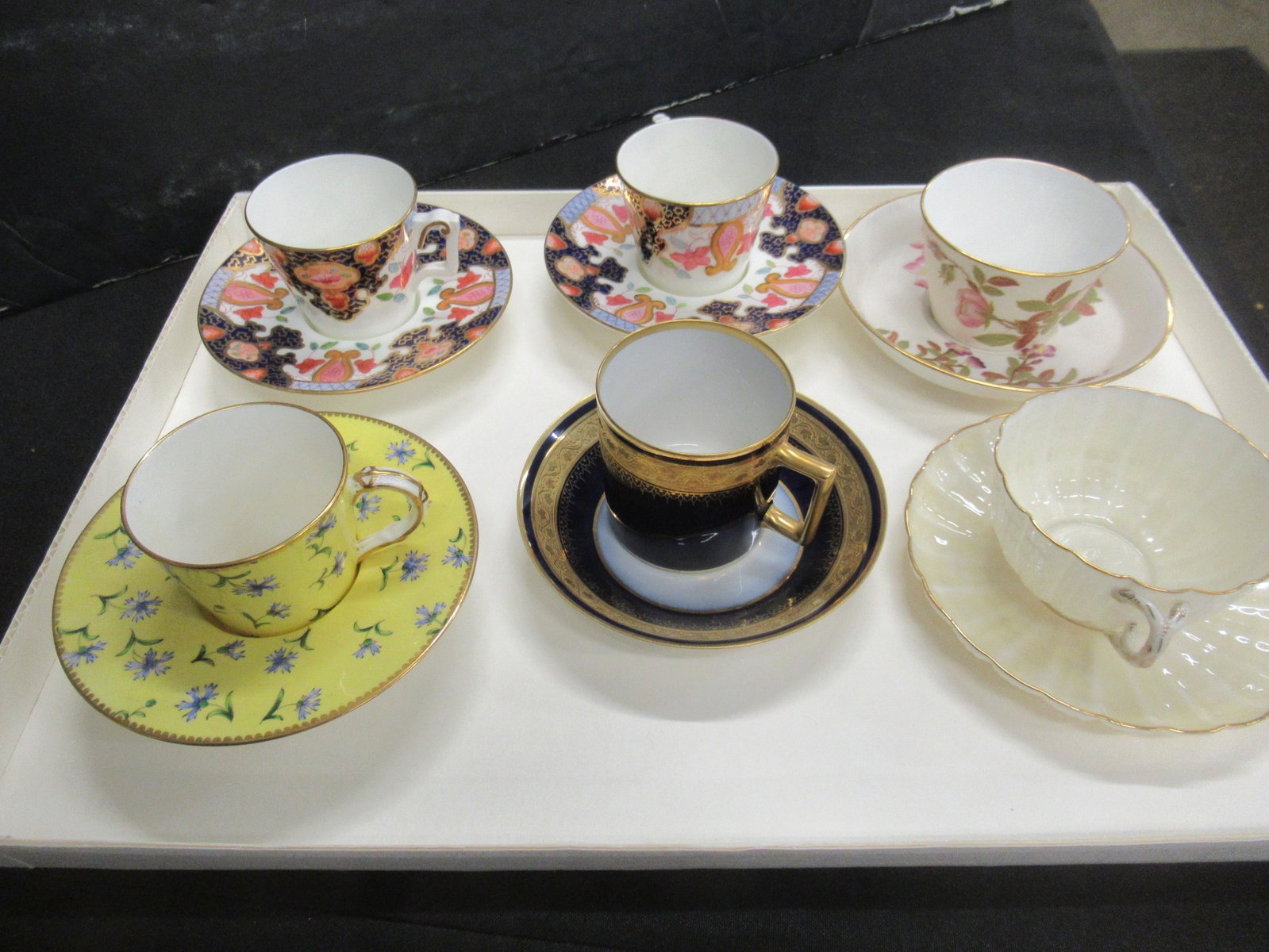 6 Cups and Saucers, Royal Worcester for Tiffany: 6 Cups and Saucers, Royal Worcester for Tiffany
