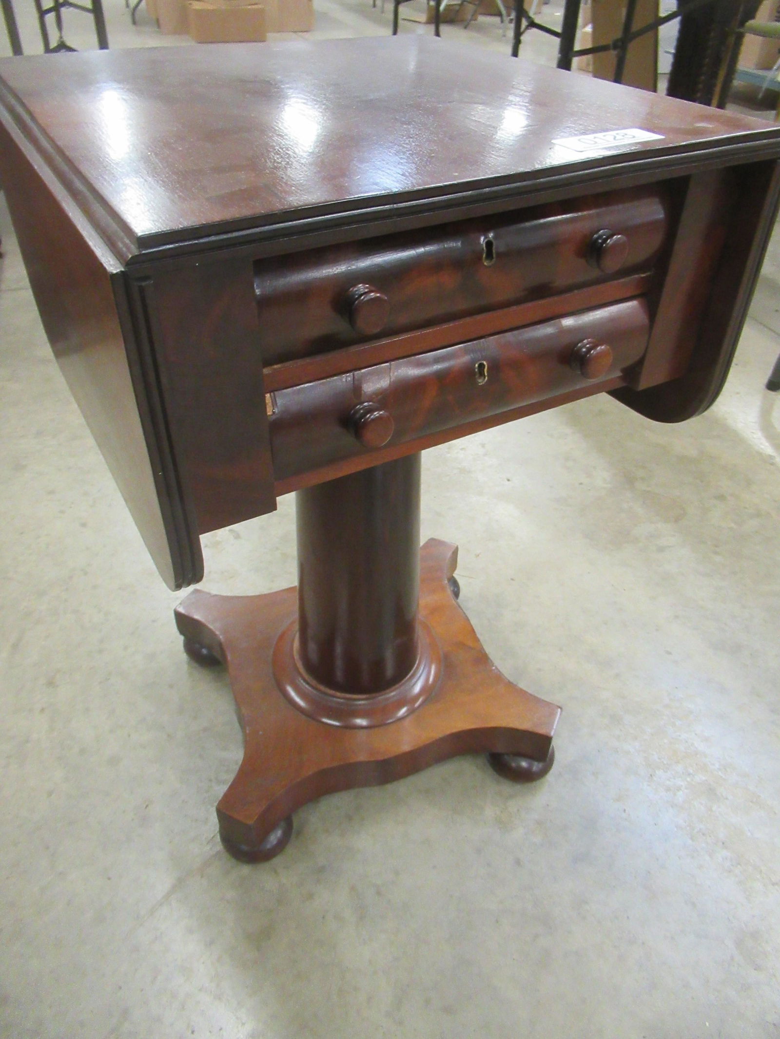 2 Drawer Drop Leaf Stand in Mahogany (1 of 2)
