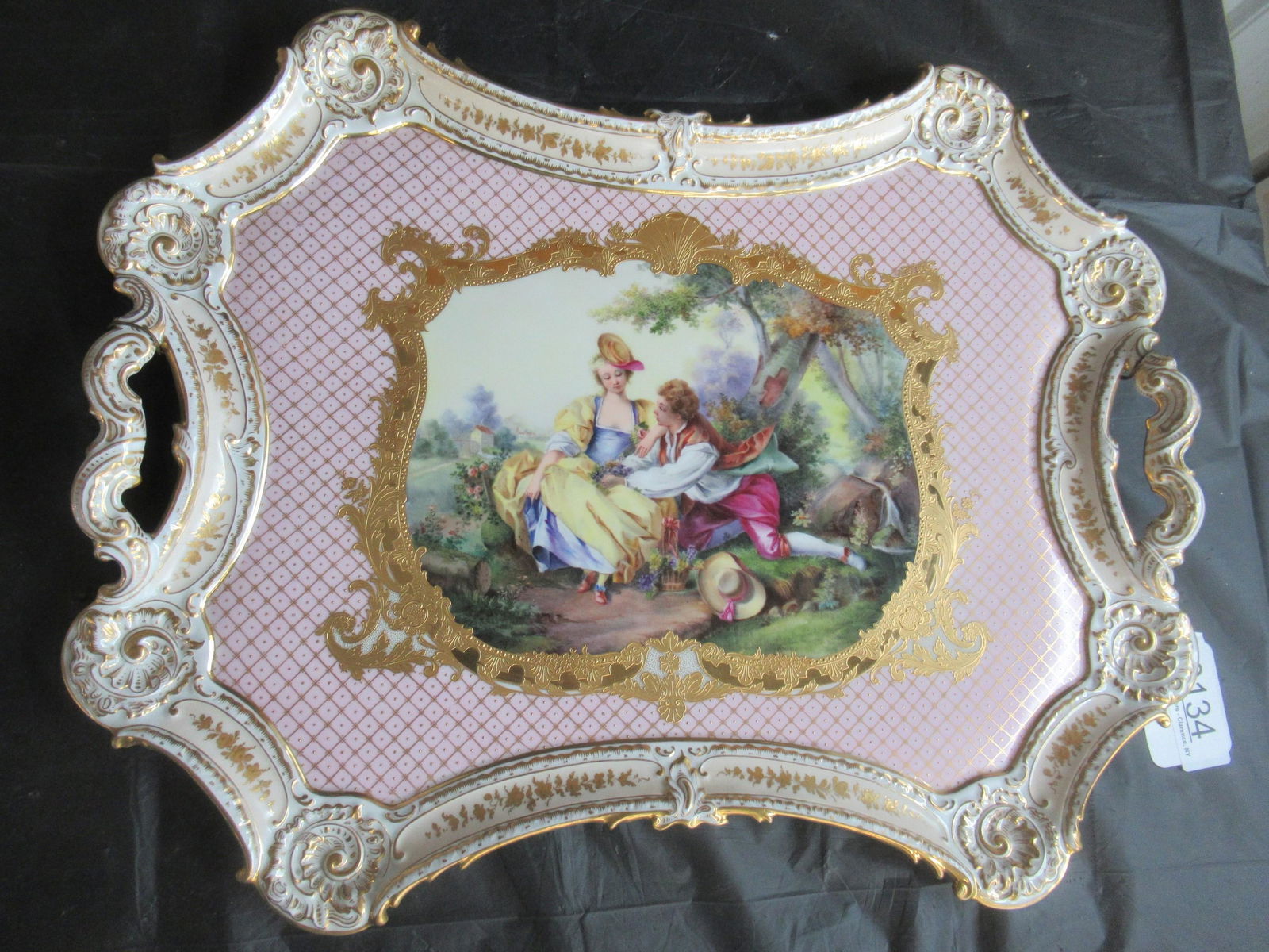 Sevres Porcelain Decorated Tray, Artist Signed (1 of 2)