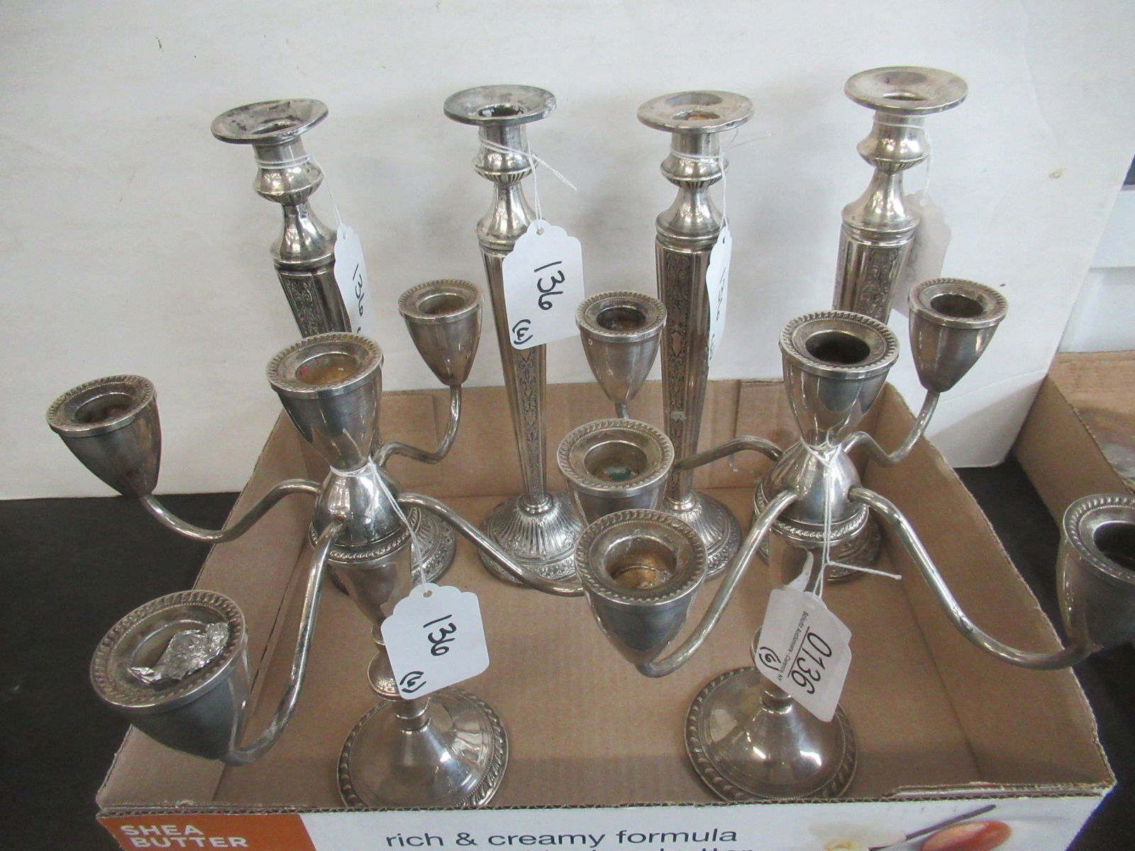 Group of Misc. Sterling Weighted Candlesticks (1 of 2)
