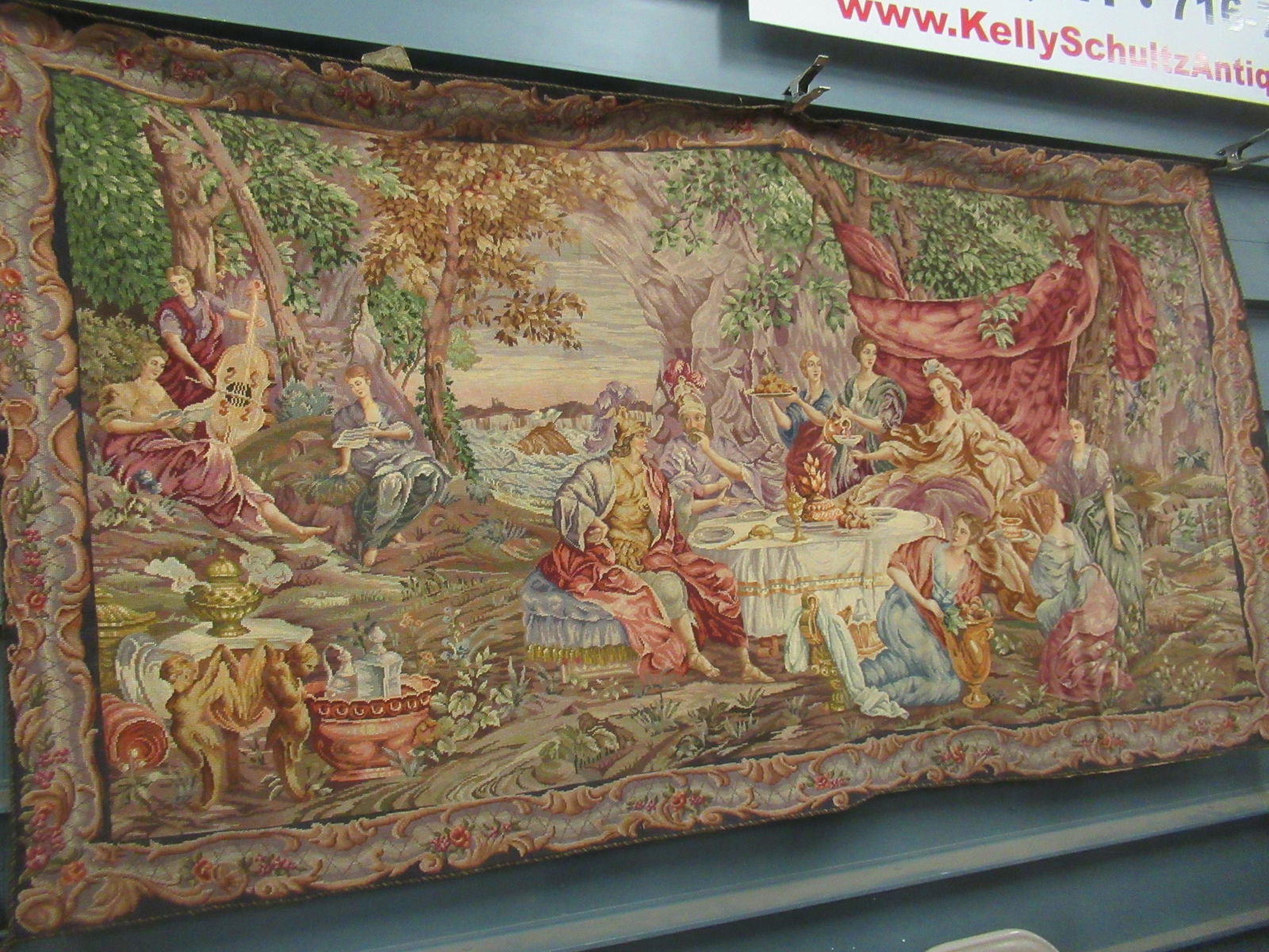 Large Beautiful Woven Tapestry w/ European Scene (1 of 4)