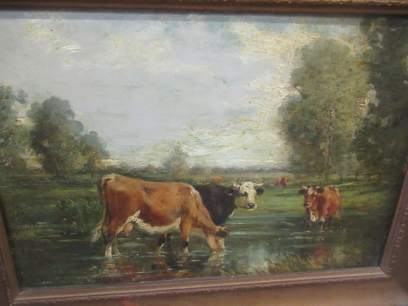 English Painting of Cows, Signed (1 of 4)