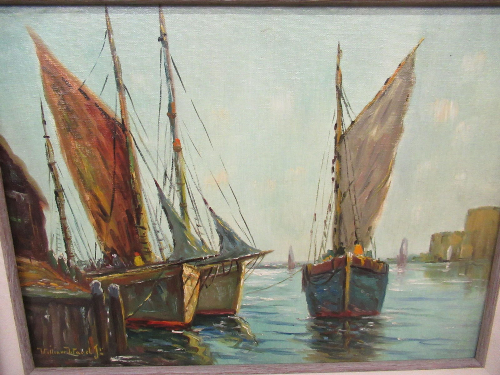 Painting of Sail Boats Signed William Ward Jr. (1 of 4)