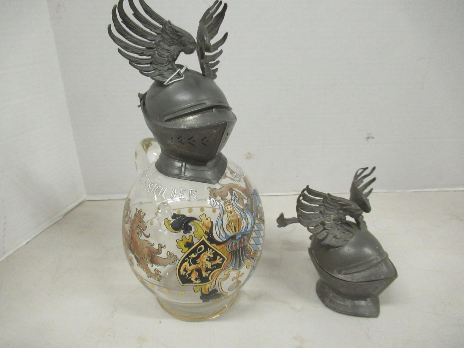 Glass Enamel Decorated Stein Marked Otto Heinrich (1 of 4)