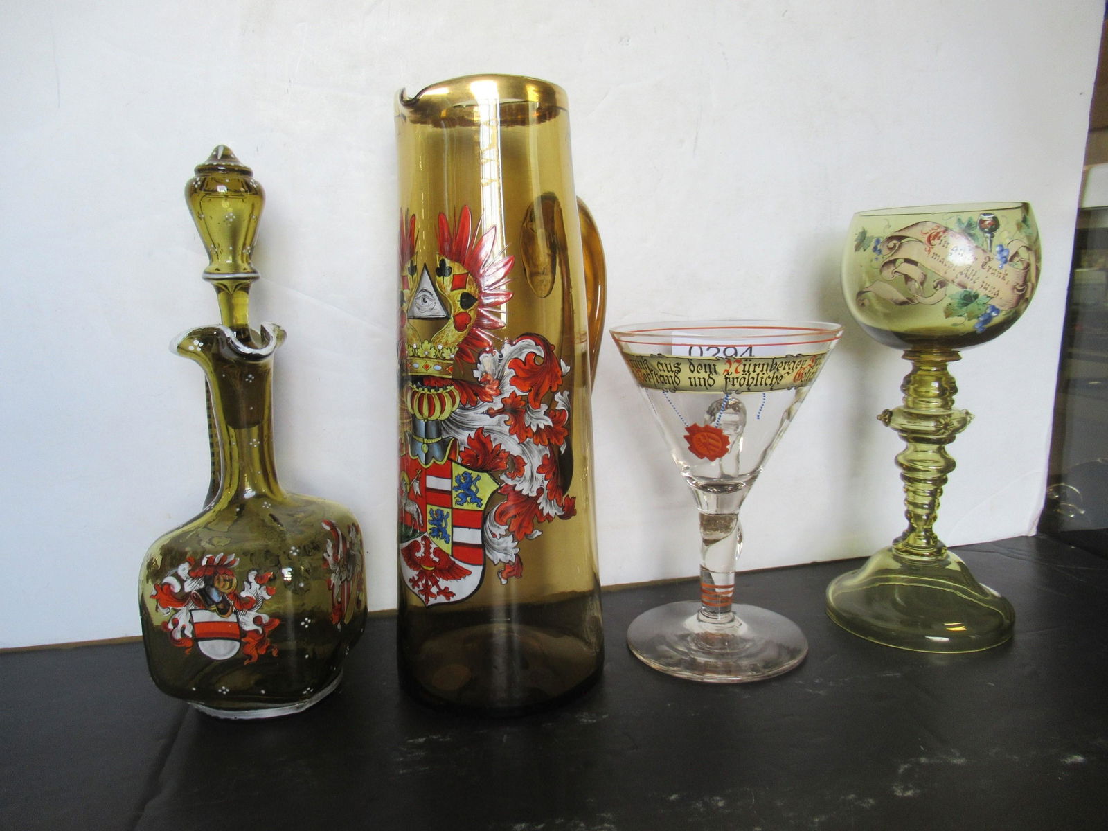 4pcs German Enamel Decorated Pitcher, etc (1 of 1)