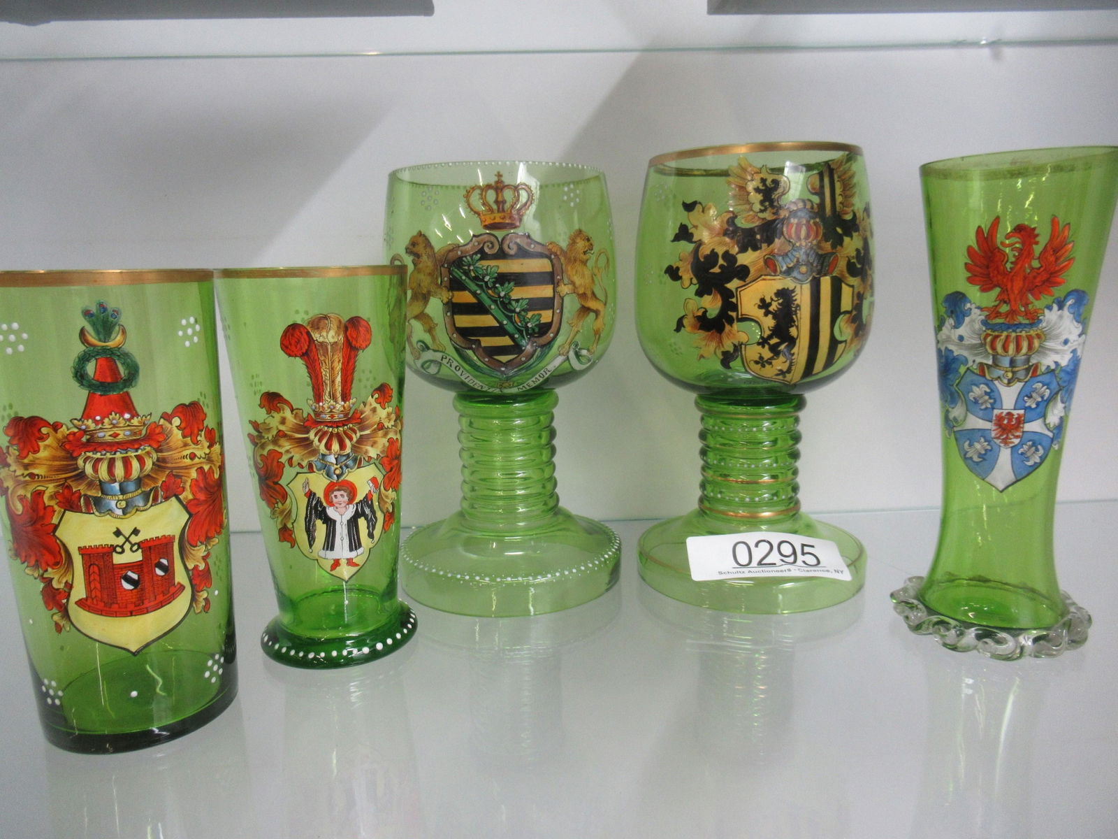 5 German Enamel Decorated Glasses (1 of 1)
