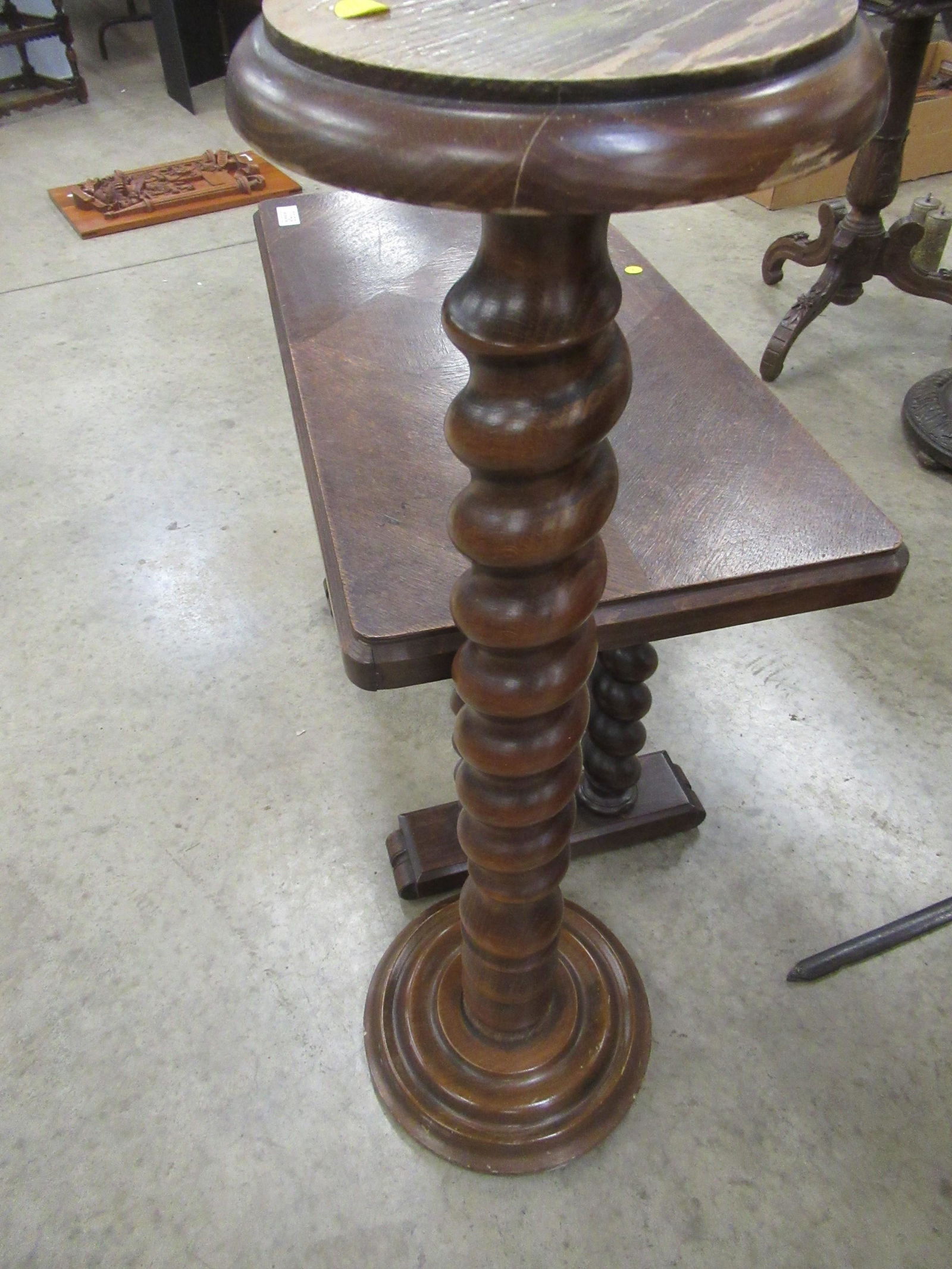 Small Rectangular Table & Pedestal (1 of 3)