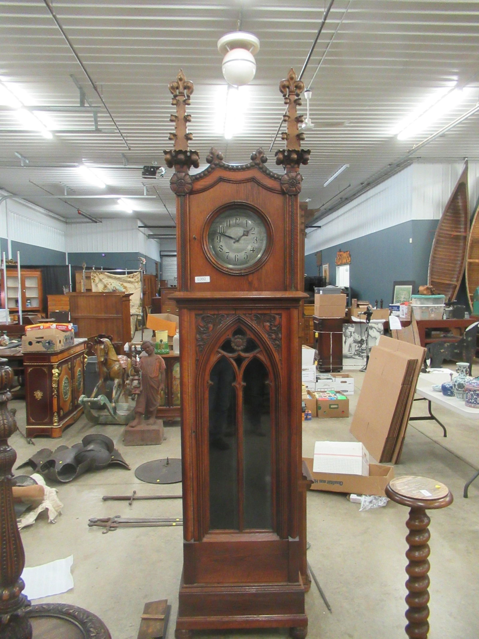 Gothic Oak Grandfathers Clock (1 of 7)