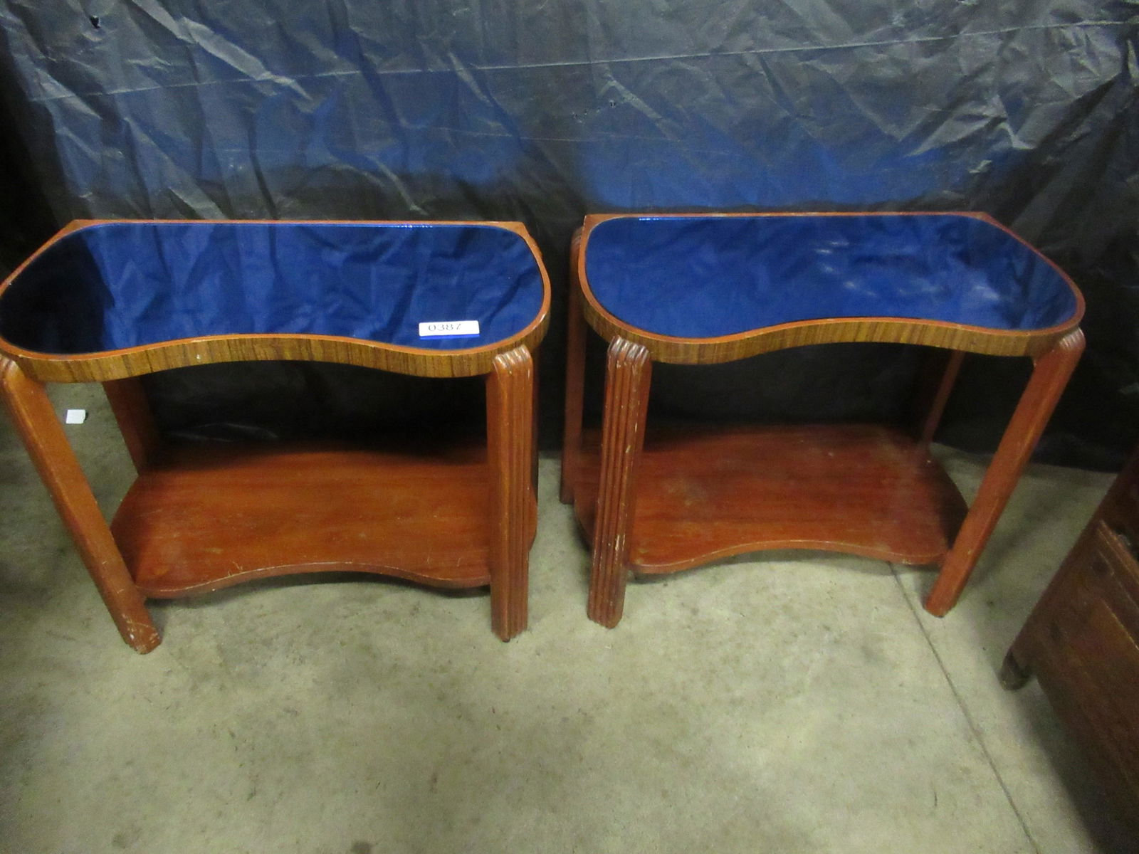 Blue Mirror Deco End Tables (1 of 3)