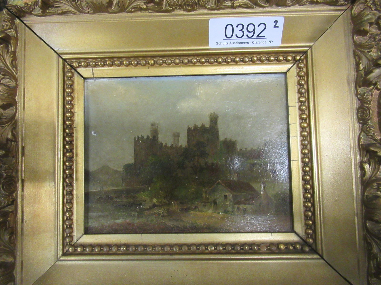 2 Oil Paintings of German Castle & Coat of Arms (1 of 4)