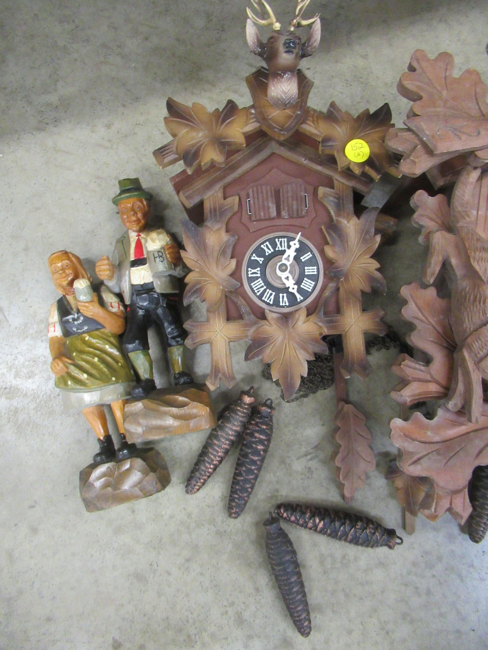 2 Cuckoo Clocks and Pair of Carved Wood People (1 of 3)
